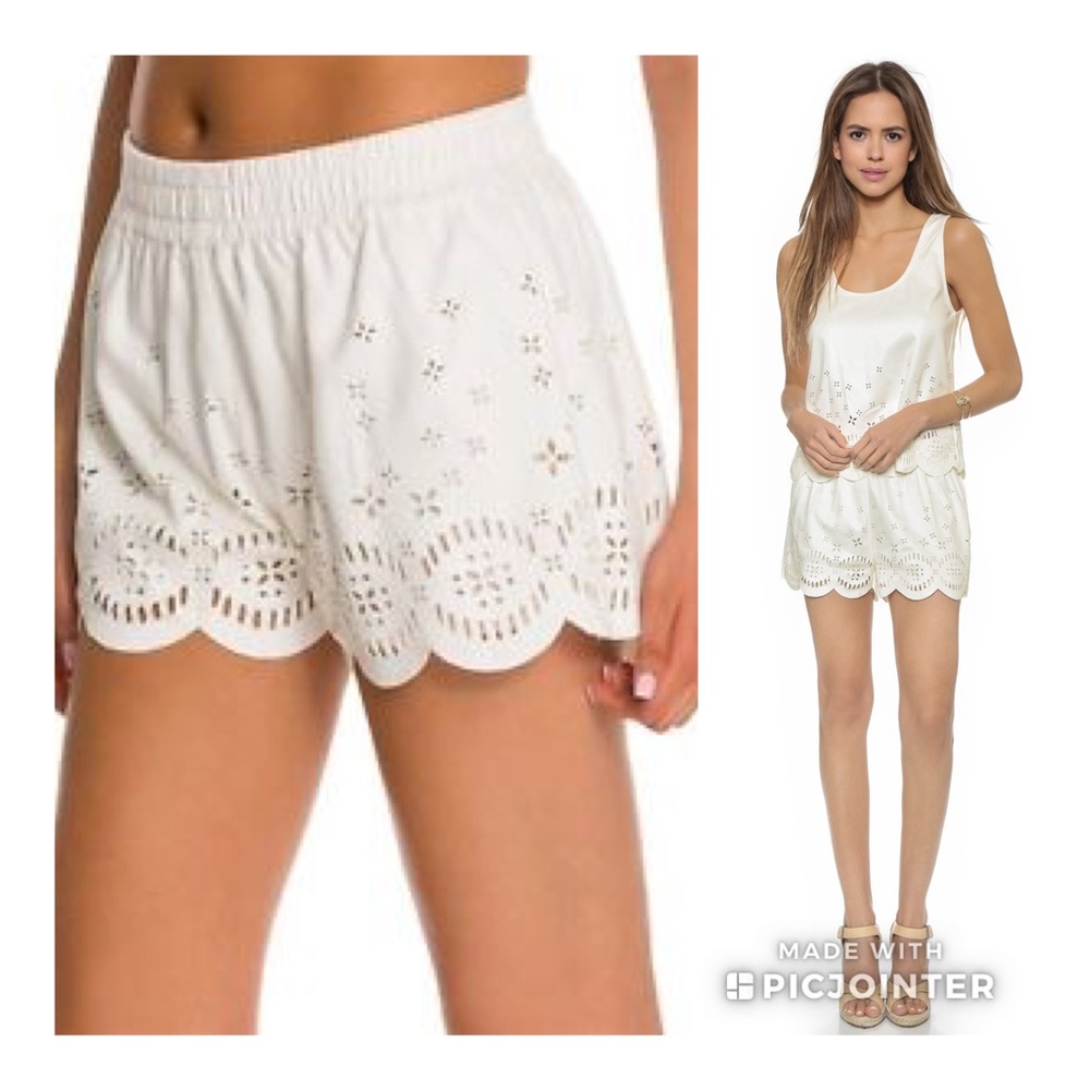 Minkpink Lackawanna Suede Cutout Shorts White S
